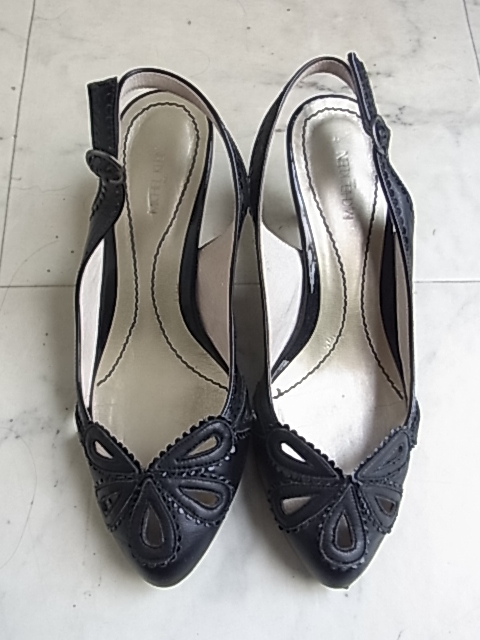 ミッシェルクラン MICHEL KLEIN 本革 バッグベルトパンプス 靴 黒 ブラック サイズ36(23センチ)拍卖