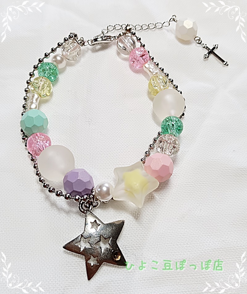 009:ポップカラー&シルバー星チャームのブレスレット拍卖