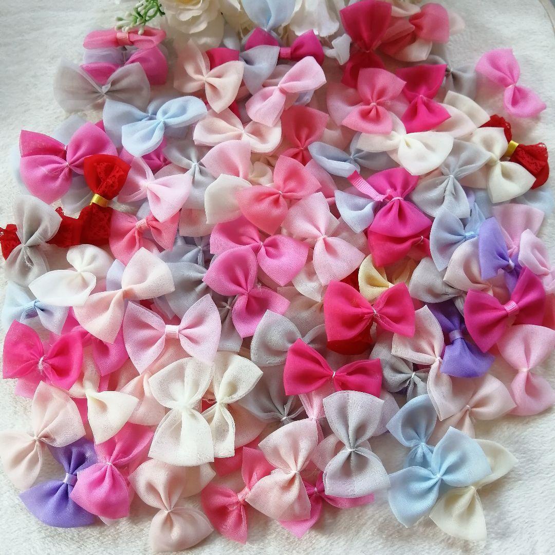 デコパーツ レース リボン 和裁 洋裁 ハンドメイド ワンポイント 飾り リボンモチーフ ヘアピン ヘアゴム ヘアピン 人形 女の子 手芸拍卖