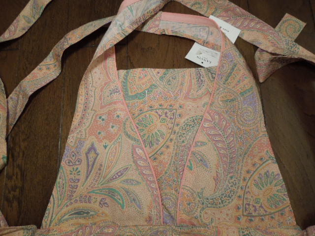 LANVIN Apron 100% Cotton With Paisley Pleated, New With Tag 綿100% ランバン エプロン ペイズリー柄 荻原 拍卖