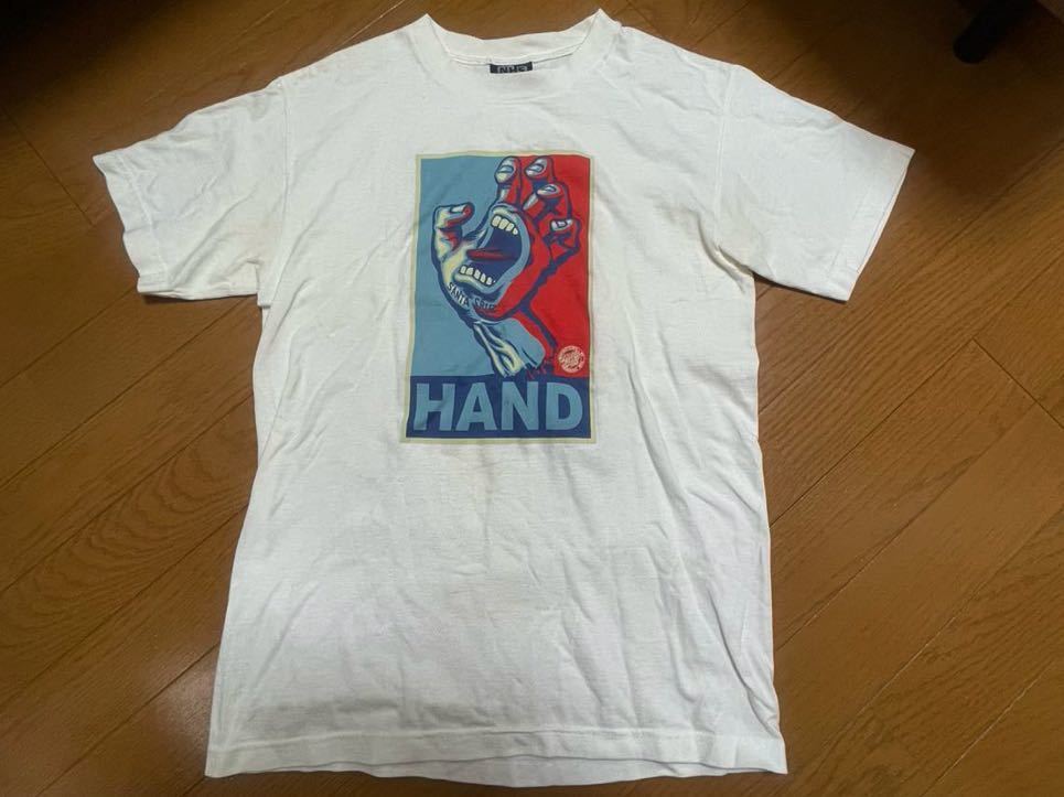 SANTA CRUZ サンタクルーズ プリント 半袖 Tシャツ S HAND 白拍卖