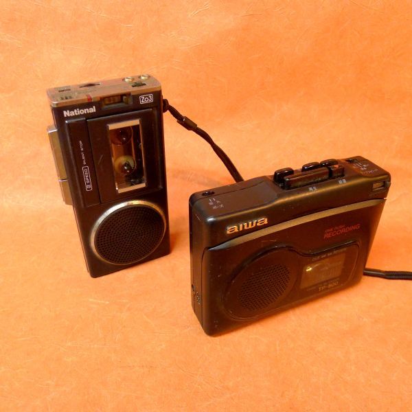 b130 ジャンク マイクロカセットテープ カセットテープレコーダー 2点 AIWA TP-500/National RN-Z03/60拍卖