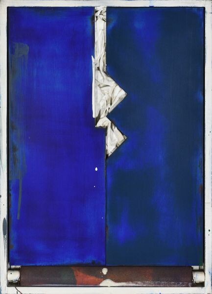 野田裕示作品「work242」 アクリル ボード 木 綿布 麻布 1985年作 ギャルリー東京ユマニテシール付 Hiroji Noda拍卖