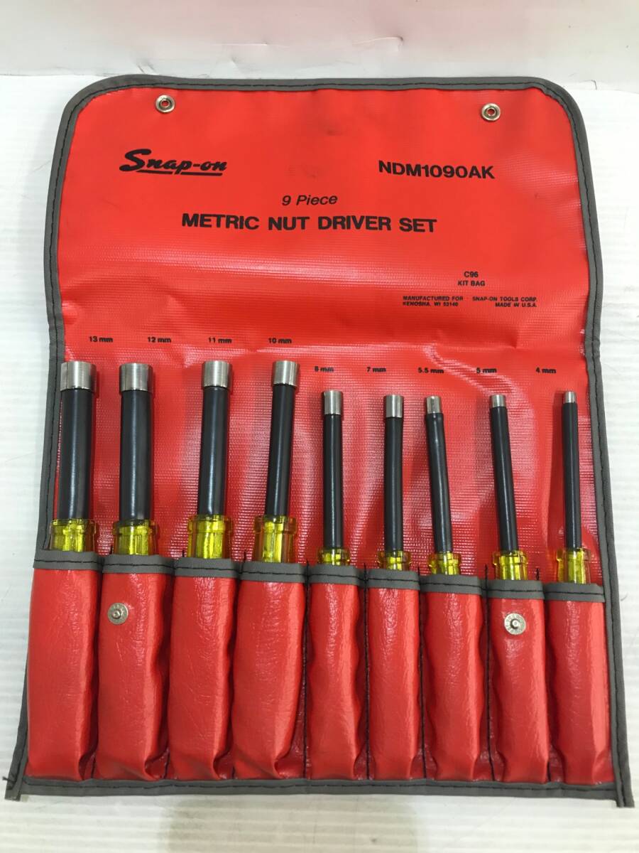 【中古品】スナップオン メトリックナットドライバー 9Pセット 4mm~13mm/ITZZL1SMO1VS拍卖