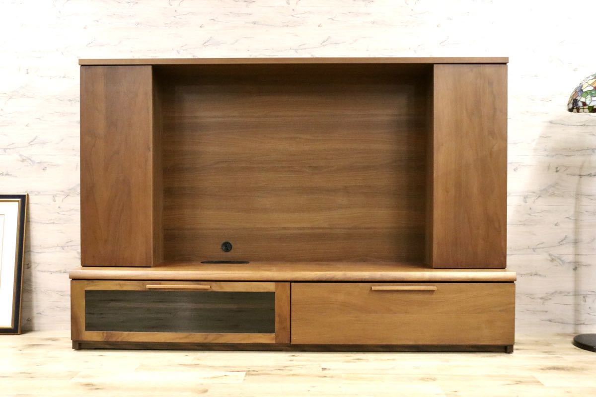 GMGH483○岡家具 NEWドーソン TVボード AVボード リビング収納 壁面 ハイタイプ ウォールナット IDC大塚家具 約20万拍卖
