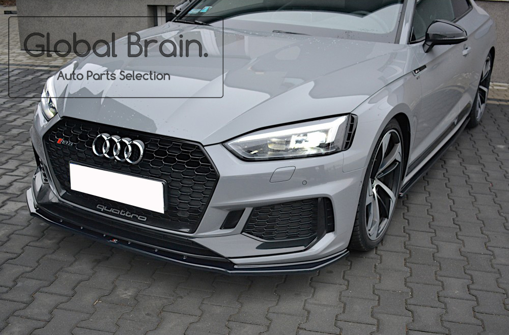アウディ RS5 F5 フロント バンパー リップ スポイラー Ver.1/ アンダー スプリッター エプロン バンパー ディフューザー拍卖