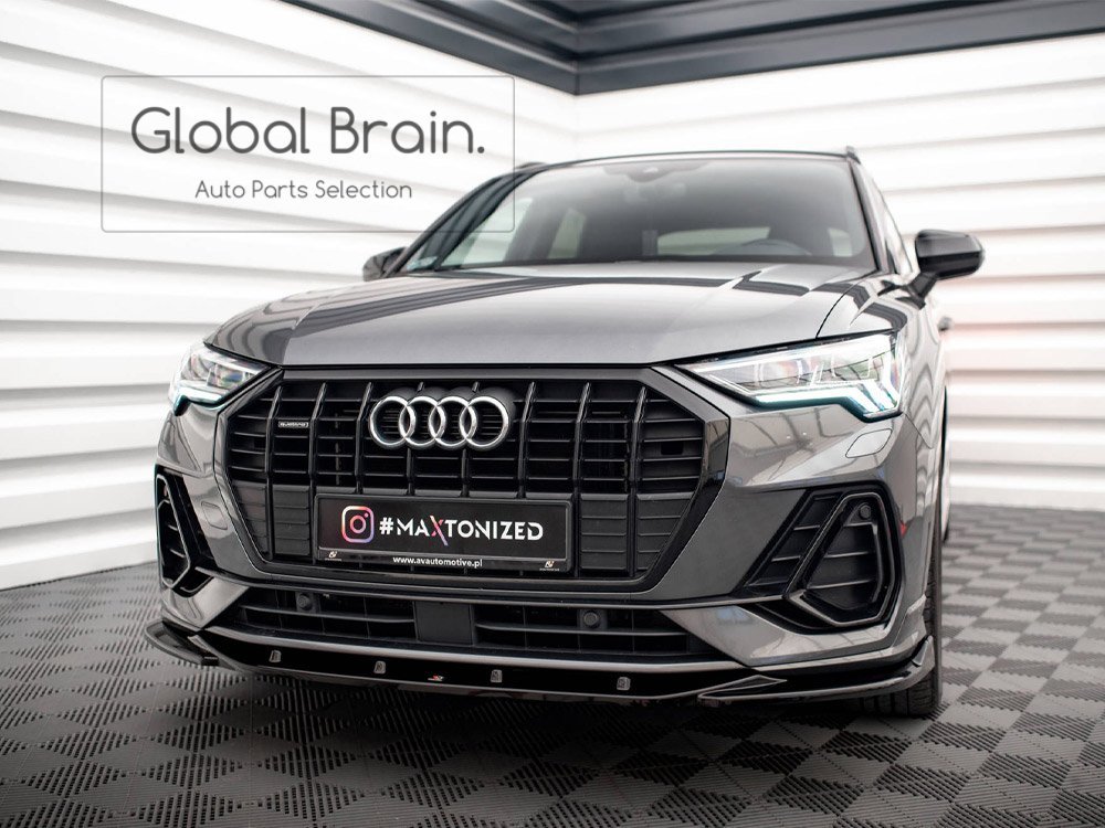 アウディ Q3 F3 Sライン フロント リップ スポイラー V1 / アンダー バンパー スプリッター エプロン バンパー ディフューザー拍卖