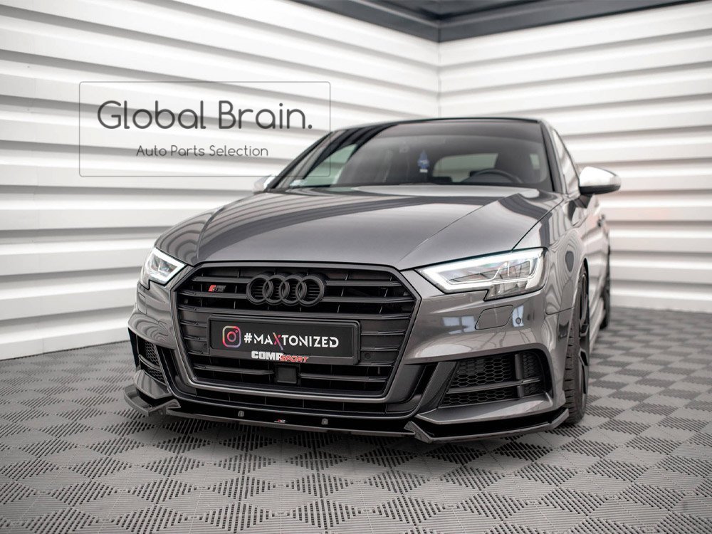 アウディ S3 8V 後期 スポーツバック フロント リップ スポイラー V1 / フロント スプリッター アンダー ディフューザー フラップ カバー拍卖
