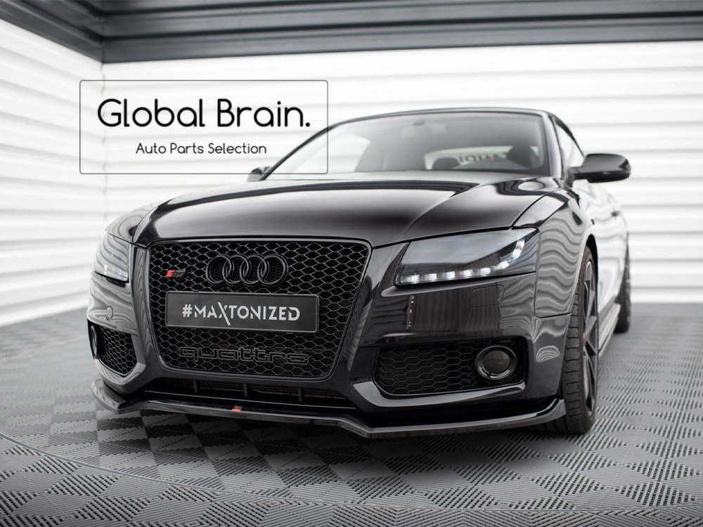 アウディA5 8T Sライン 前期 S5 フロント リップ スポイラー V3/ フロント スプリッター エプロン バンパー スカート拍卖
