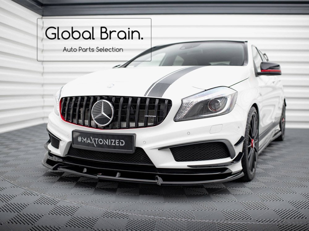 メルセデスベンツ Aクラス W176 A45 AMG 前期 フロント リップ スポイラー V3/ フロント スプリッター エプロン バンパー ディフューザー拍卖