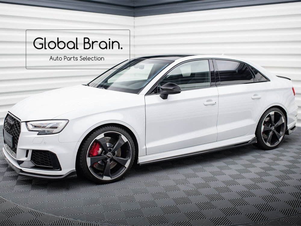 アウディ RS3 8V 後期 セダン サイド スカート カバー スポイラー V3/ サイド スプリッター ディフューザー バンパー エプロン拍卖