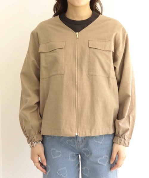 fredy couleur フレディ クルール 綿スラブ ミリタリーライトブルゾン 羽織 サイズ38/ノーリーズ拍卖