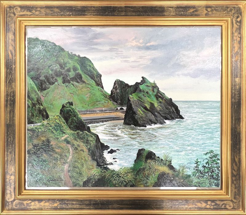 【FCP】 真作保証 黒沢信夫 油彩画12号 「角田岬初夏」 白日会委員・日展会友 拍卖