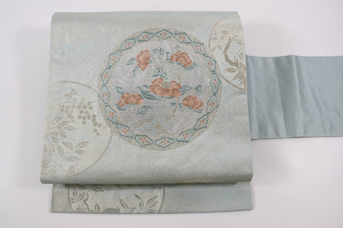 名古屋帯 花 椿 帯丈366cm ★着物屋 ne-8169 桜庭呉服店拍卖