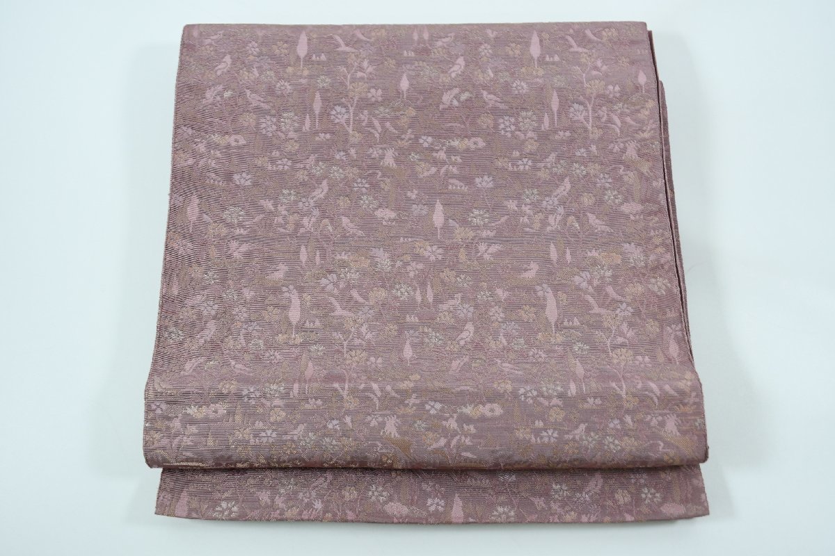 袋名古屋帯 花 動物 帯丈336cm ★着物屋 ne-8362 桜庭呉服店拍卖