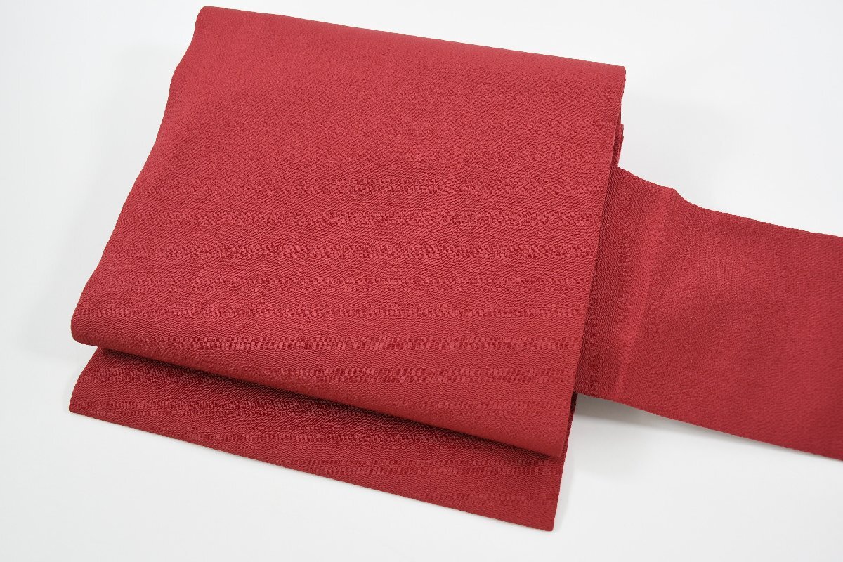 名古屋帯 縮緬 無地 帯丈368cm ★着物屋 ne-8452 桜庭呉服店拍卖