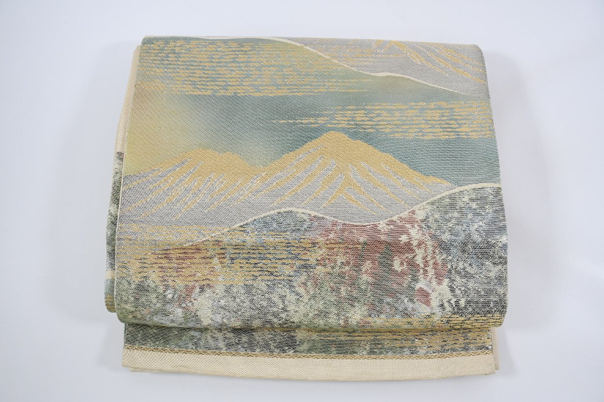 袋名古屋帯 六通柄 自然文様 遠山文 帯丈408cm ★着物屋 ne-8684 桜庭呉服店拍卖