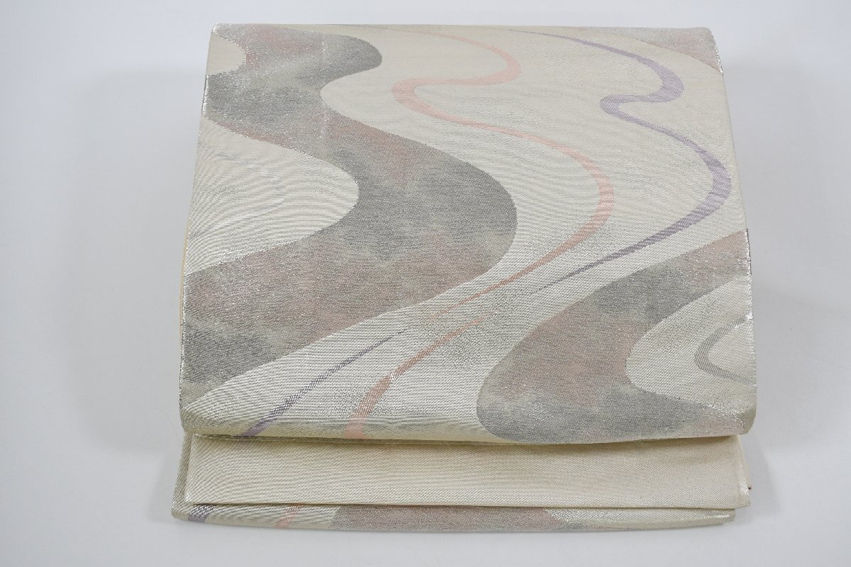 袋名古屋帯 六通柄 流水 帯丈418cm ★着物屋 ne-8719 桜庭呉服店拍卖