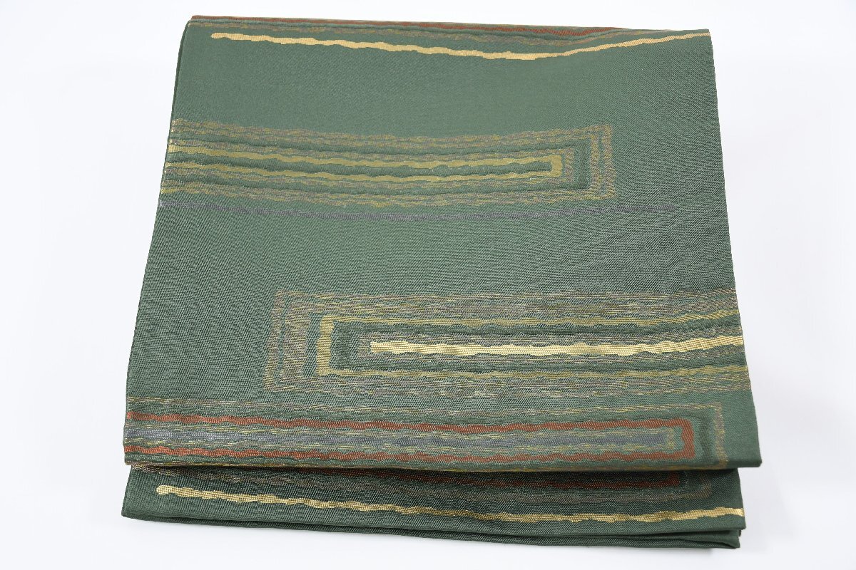 袋名古屋帯 六通柄 幾何学模様 帯丈362cm ★着物屋 ne-8913 桜庭呉服店拍卖