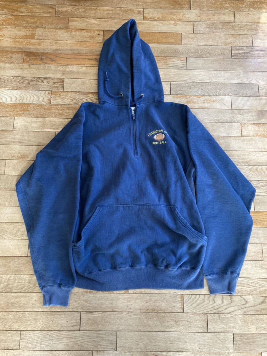 kellsport USA製 ハーフジップ リバース パーカー ネイビー サイズXL ケルスポーツ アメリカ製拍卖