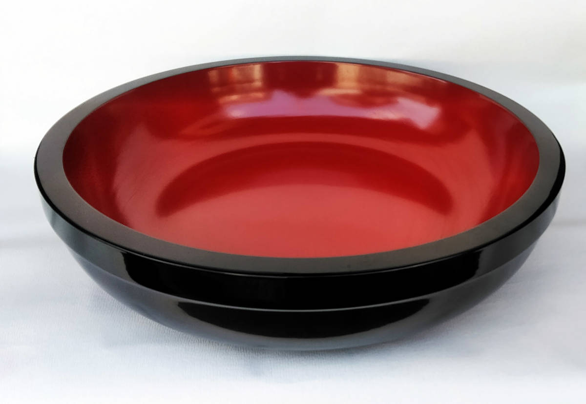 漆器 天然木製 漆塗 そばこね鉢 尺7寸(50cm) 黒内朱 蕎麦 アウトレット拍卖