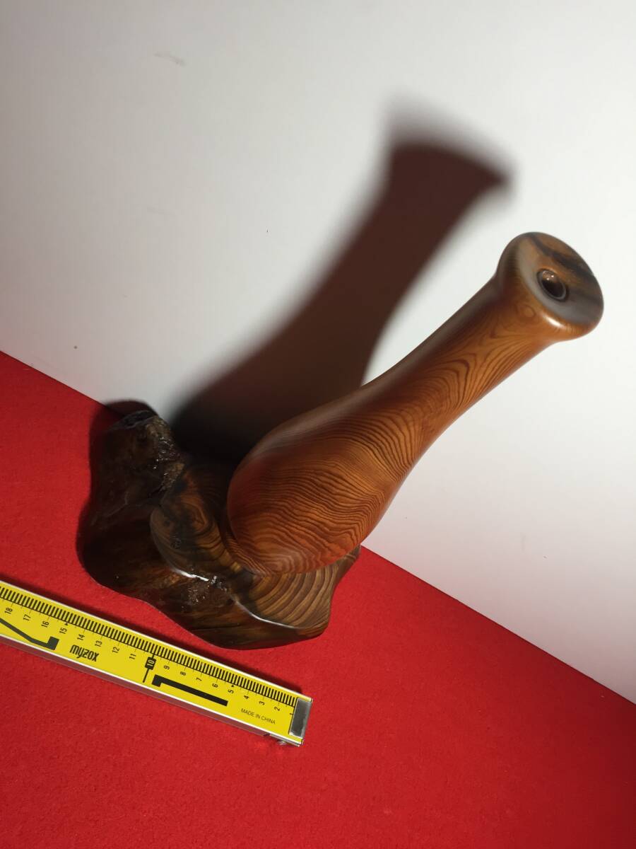 160 花瓶 一輪挿し 銘木屋久杉工芸品 インテリア家具 世界遺産 試験管付き 敷台付き拍卖