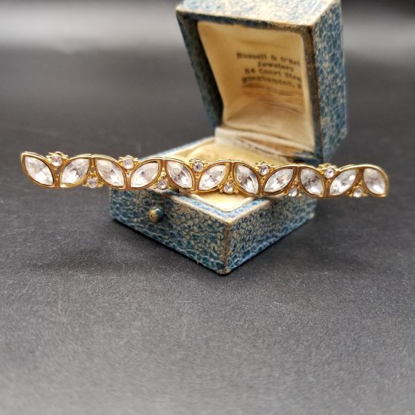 Monet マーキス 葉 スティック型 ヴィンテージ ブローチ ゴールドトーン アールデコ レトロエレガント コスチュームジュエリー AJX②22拍卖