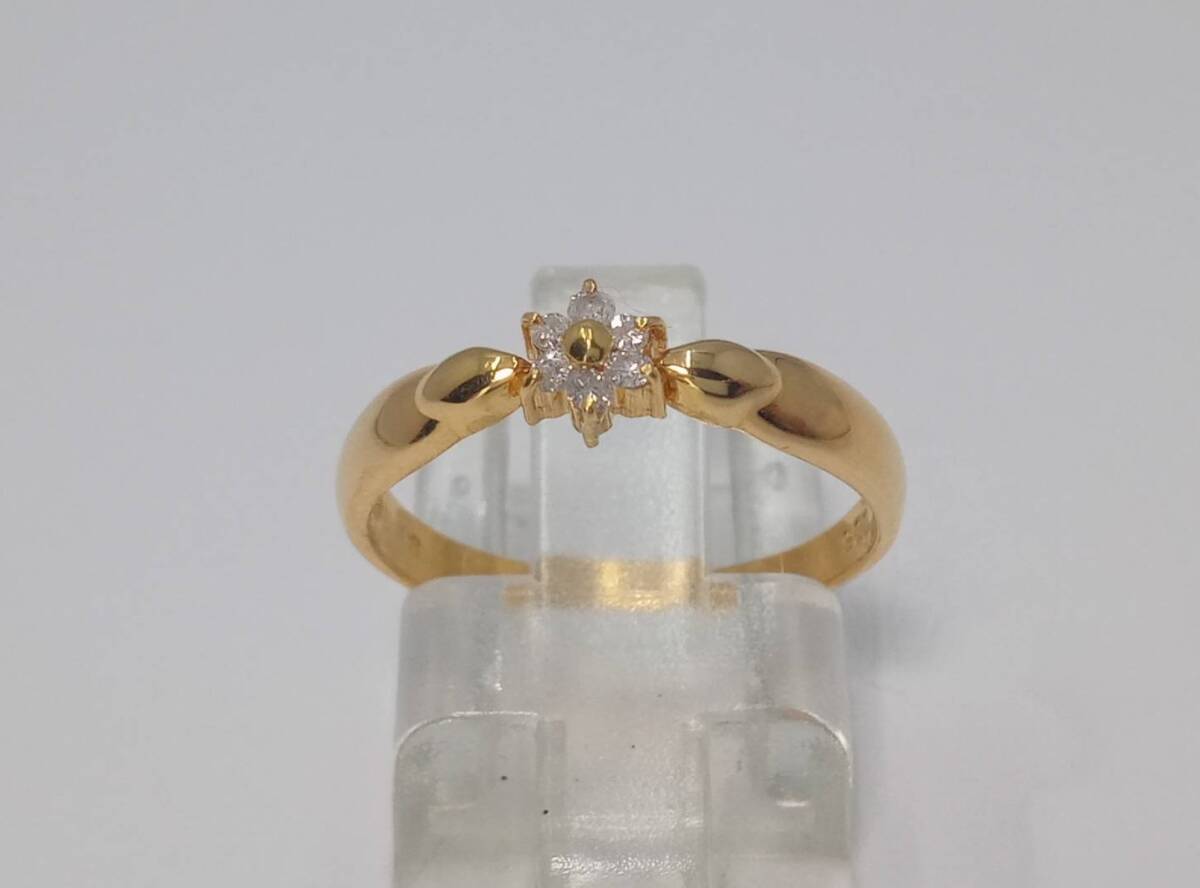 K18 YG 2.0g ダイヤ 0.06ct リング 12号拍卖