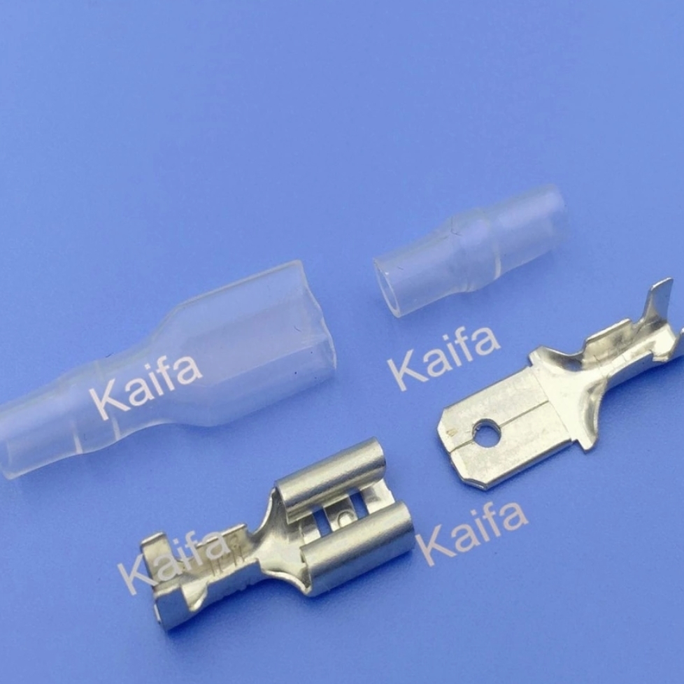 平型 ギボシ オスメススリーブ 100セット 4.8mm 送料無料拍卖