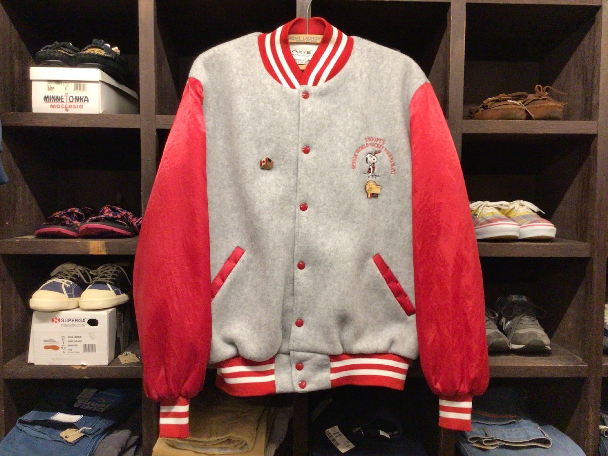 70’S 80’S MADE IN USA ARTEX SNOOPY FLEECE SIZE L アメリカ製 アルテックス スヌーピー ホッケー フリース スタジアム ジャンパー拍卖