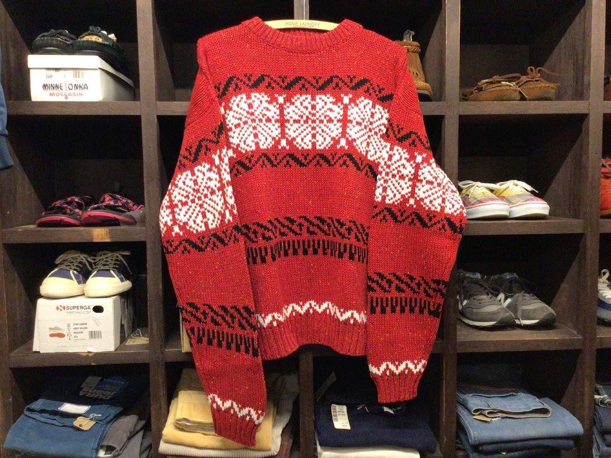 UNKNOWN NORDIC WOOL KNIT SWEATER SIZE L? ノーブランド ノルディック ウール ニット セーター 北欧 柄拍卖