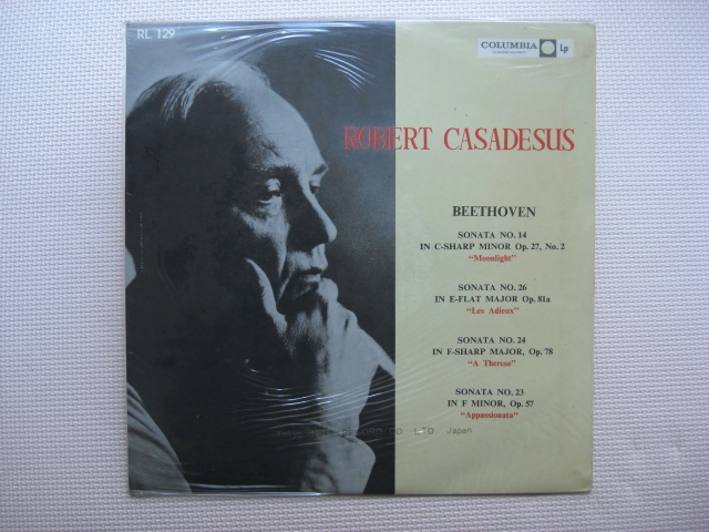 *【LP】ロベール・カザドゥジュ(ピアノ)/ベートーヴェン 4大ソナタ 月光、告別、テレーゼ、熱情(RL129)(日本盤)ピンナップ付拍卖