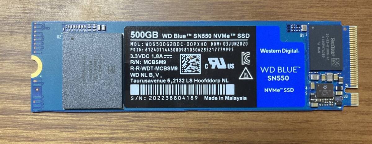 【使用時間小】Western Digital ウェスタンデジタル WDS500G2B0C (M.2 PCI-Expressタイプ SSD 500GB/使用時間:160時間未満)拍卖