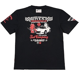 カミナリ雷/テッドマン/トヨタ2000GT/Tシャツ/黒/S/tdkmt-13/エフ商会/カミナリモータース拍卖