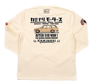 カミナリ雷/510ブルーバード/ロンT/白/M/kmlt-176/エフ商会/テッドマン/カミナリモータース拍卖