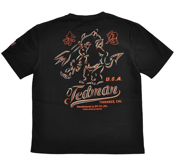 テッドマン/Tシャツ/ブラック/L/TDSS-565/エフ商会/カミナリモータース拍卖