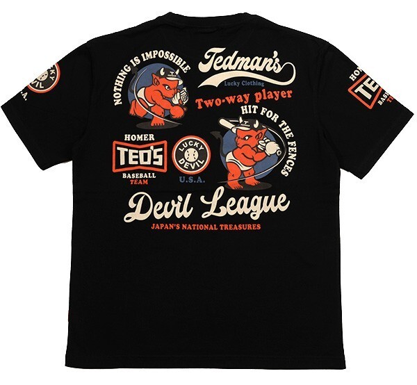 テッドマン/Tシャツ/ブラック/XL/TDSS-563/エフ商会/カミナリモータース拍卖