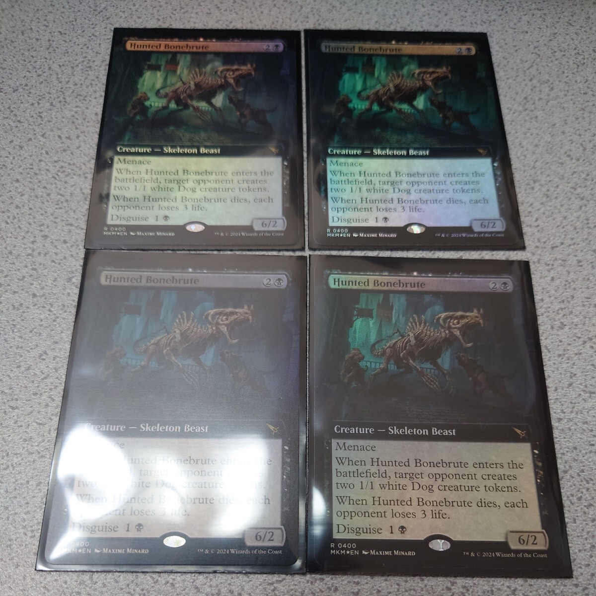 MTG MKM 狩り立てられた暴骨 英語foil 四枚セット 拡張アート カルロフ邸殺人事件 即決拍卖