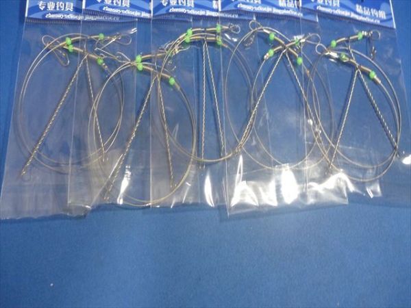 5個 3段ワイヤー仕掛け 胴付き、枝ハリス、多段仕掛けの自作に、タチウオ、サワラ、石鯛、カマス、根魚などの餌釣りなどに拍卖