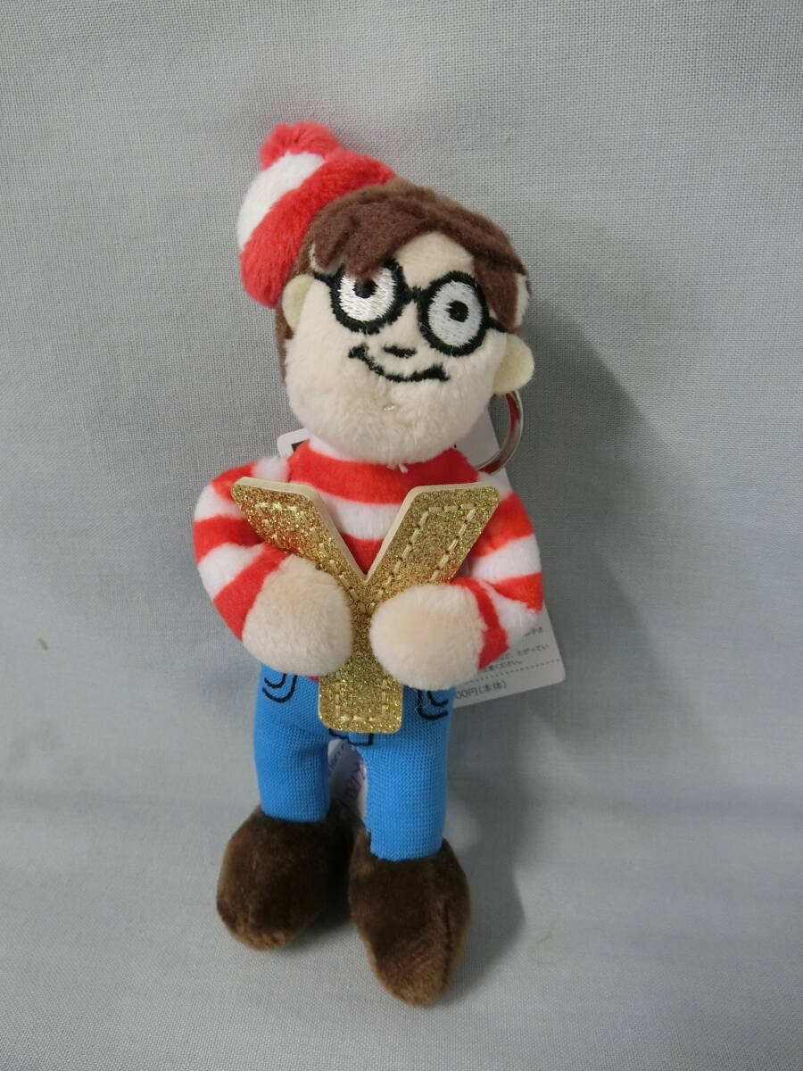 【紙タグ付き】Where's Wally? ウォーリーをさがせ キーリング Y 全長:約13.5cm キーホルダー ぬいぐるみ イニシャル NICI コラボ拍卖