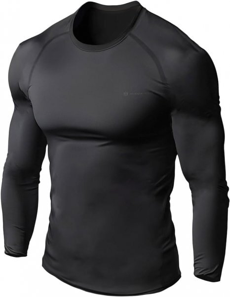 IWAMA HOSEI 岩間縫製 コンプレッションウェア 長袖Tシャツ メンズ 裏起毛 保温 スポーツインナー アンダーシャツ ランニング 黒 XL 21拍卖