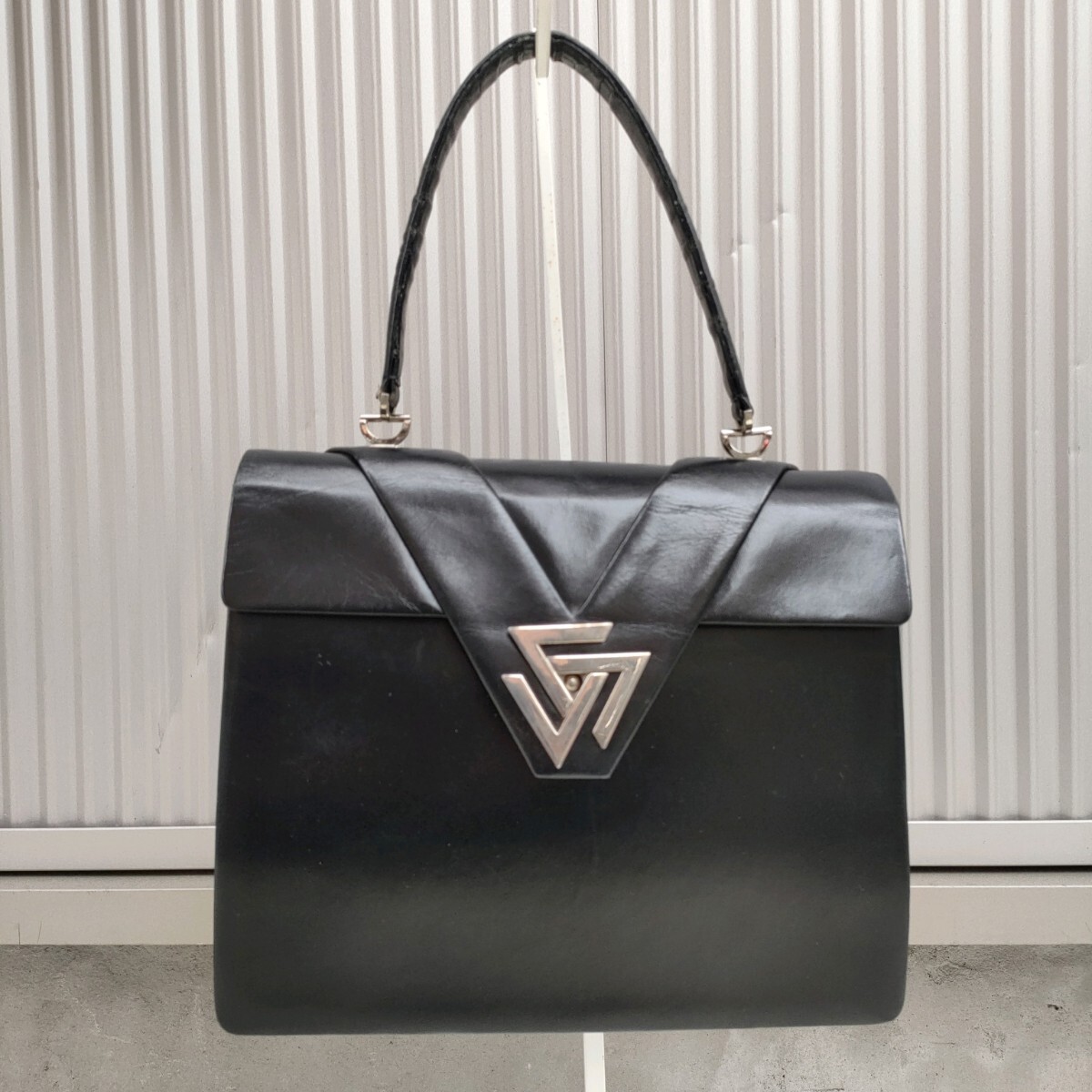 ピエールバルマンPIERRE BALMAIN/バルマン/ビンテージ/ヴィンテージ/レトロ古着/レザーハンドバッグ/黒/SC24MNI14/006/拍卖