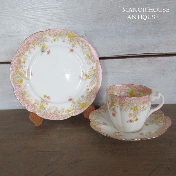 イギリス製 Wileman&Co ワイルマン アンティーク 1896年 カップアンドソーサー プレート トリオ 英国 tableware 1430sc拍卖