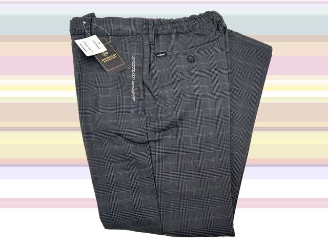 【送料無料】ダ065-957487-4-13■Sサイズ■股下65cm■グレーチェック■DUNLOP MOTORSPORT 暖か裏フリーススラックス センタープレス入り拍卖