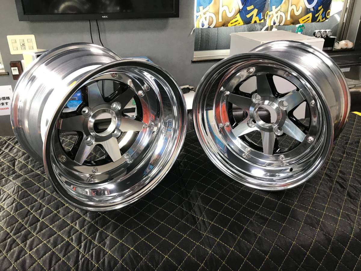 ⑭コーリンプロジェクト ロンシャン XR-4 リアル3P 3ピース サイズ違い 14インチ 8J-13 9J-25 4H 114.3 4本 送料無料⑤ 拍卖