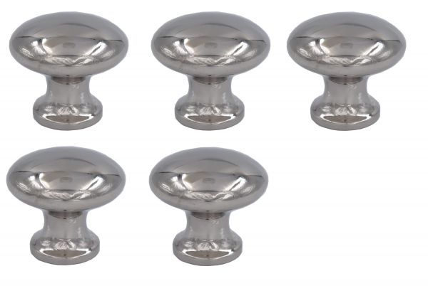 送料無料 訳アリ真鍮製つまみ 直径約30mm 5個セット 銀メッキ ヴィクトリアンCBノブ ラウンド 1-1/4”x5拍卖