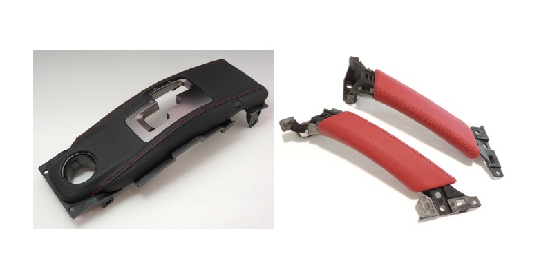 ニッサン純正 GT-R R35 NISMO用 純正シフトインジケータパネル & 純正インナードアグリップ 3点セット 他のグレードに流用 ニスモ 本革拍卖