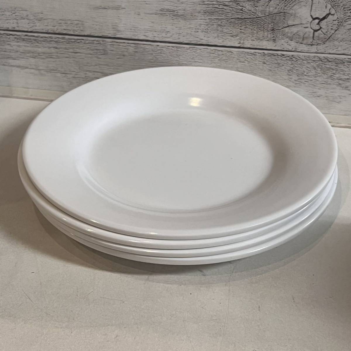 プラスチック プレート 4枚 白 ホワイト 割れない食器拍卖