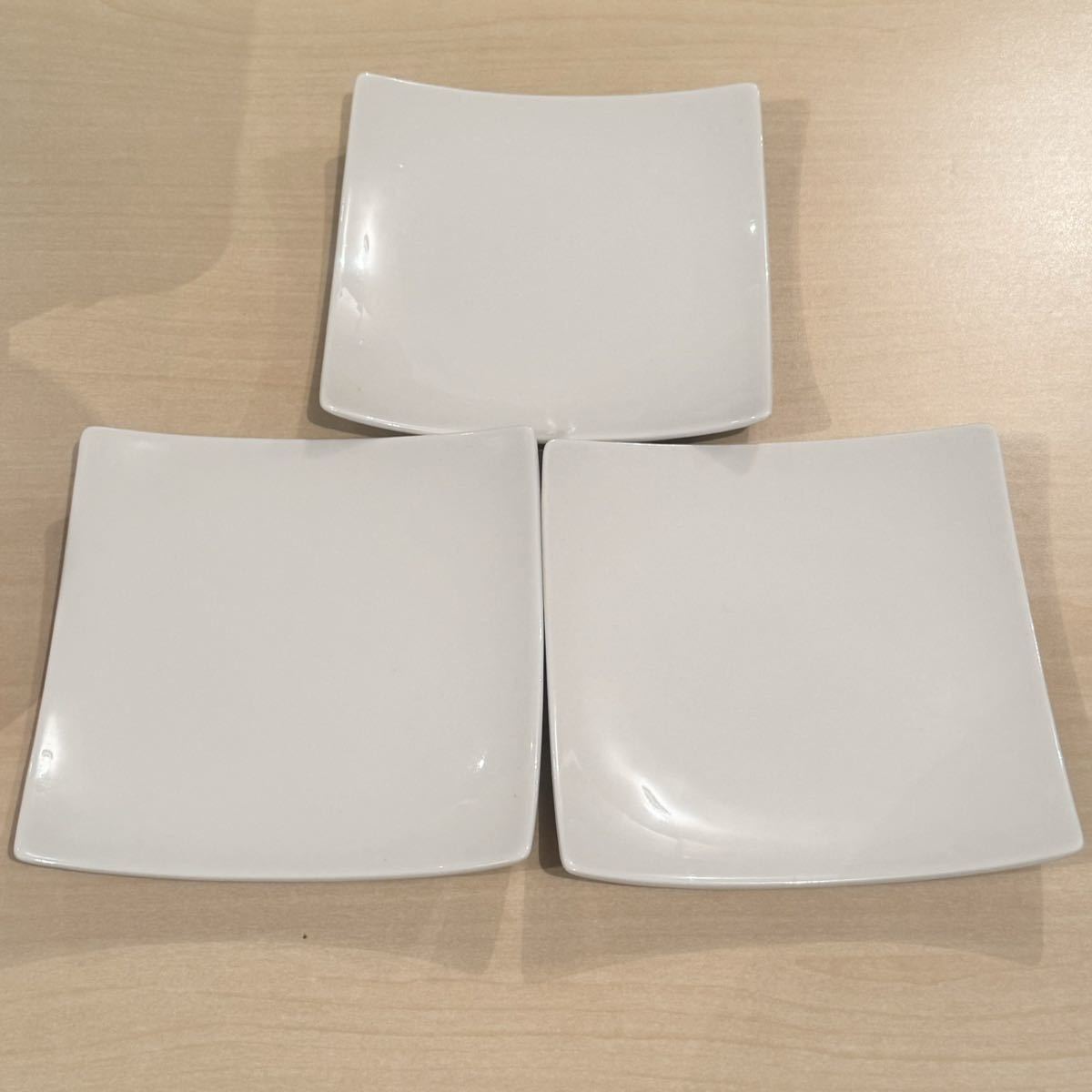 スクエアプレート 小 3枚セット 小皿 取り皿 銘々皿 白い食器 白 ホワイト 洋食器拍卖