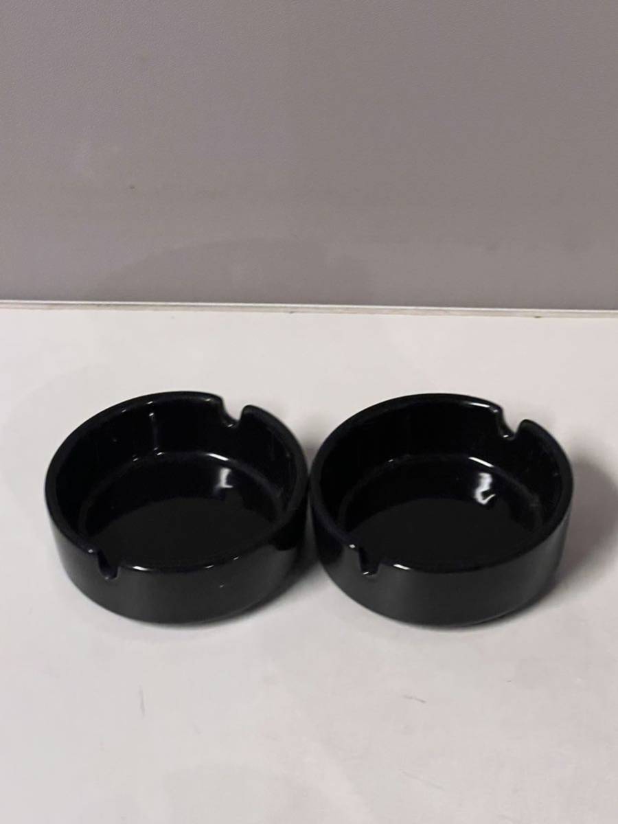 小さめ 灰皿 黒 2個セット アッシュトレイ ブラック拍卖